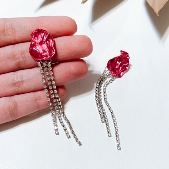 Rhinestone drop earrings N359 - Picture 4 of 4